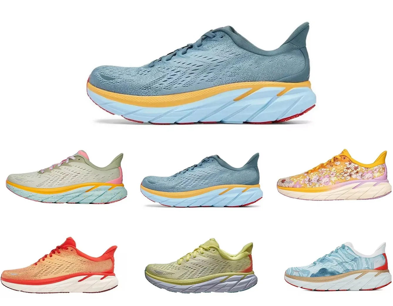 2023 ONE Athletic hardloopschoenen Clifton 8 Schokabsorberende sportkleding voor op de weg Lichtgewicht demping Long Distance Runner Shoe Heren Dames Lifestyle yakuda