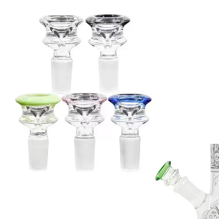 14mm 18mm bol en verre narguilés accessoires pour fumer sablier à entonnoir épais coloré pour conduite d'eau bongs dab rig