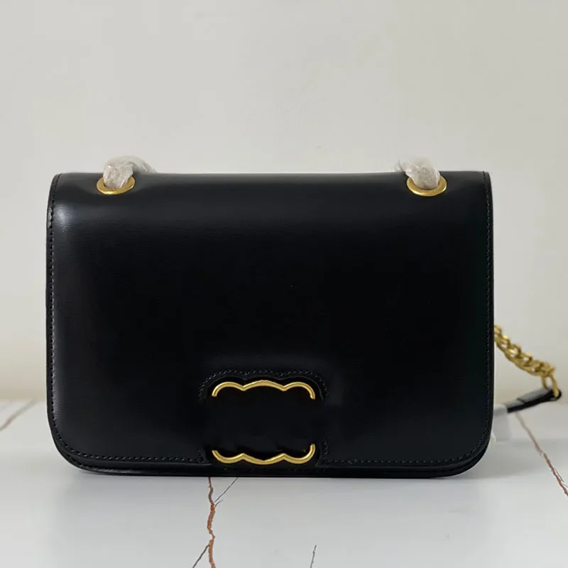 Genuine Leather TEEN TRIOMPHE Shoulder Bag Womens Flap Tote Calfskin