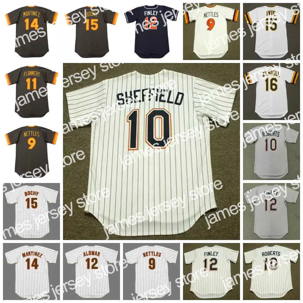 Koszulki baseballowe San Diego Vintage Baseball Jersey 9 Graig Nettles 1984 10 Bip Roberts 1991 Gary Sheffield 1992 Flannery Alomar Finley Martinez 15 Bruce