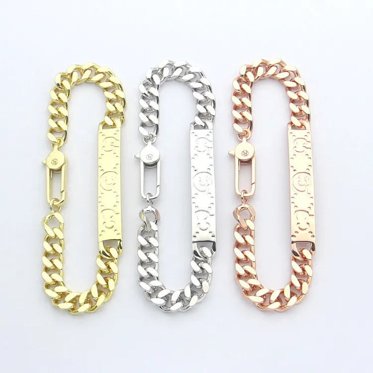 Bracelets de charme jóias de jóias de luxo g letra bloco de crânio Verificação da pulseira de quatro folhas Bracelete de couro Hollo