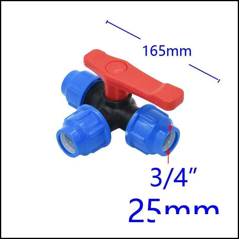 Bewässerungsgeräte 1/2 3/4 1 25 5 2 T-Stück Kunststoffkugel Vae Wasserverteiler TTyp Pe Schnellverbindungsrohr Schnellverbindung 20/25/32/40/50/6 m Dhvb8