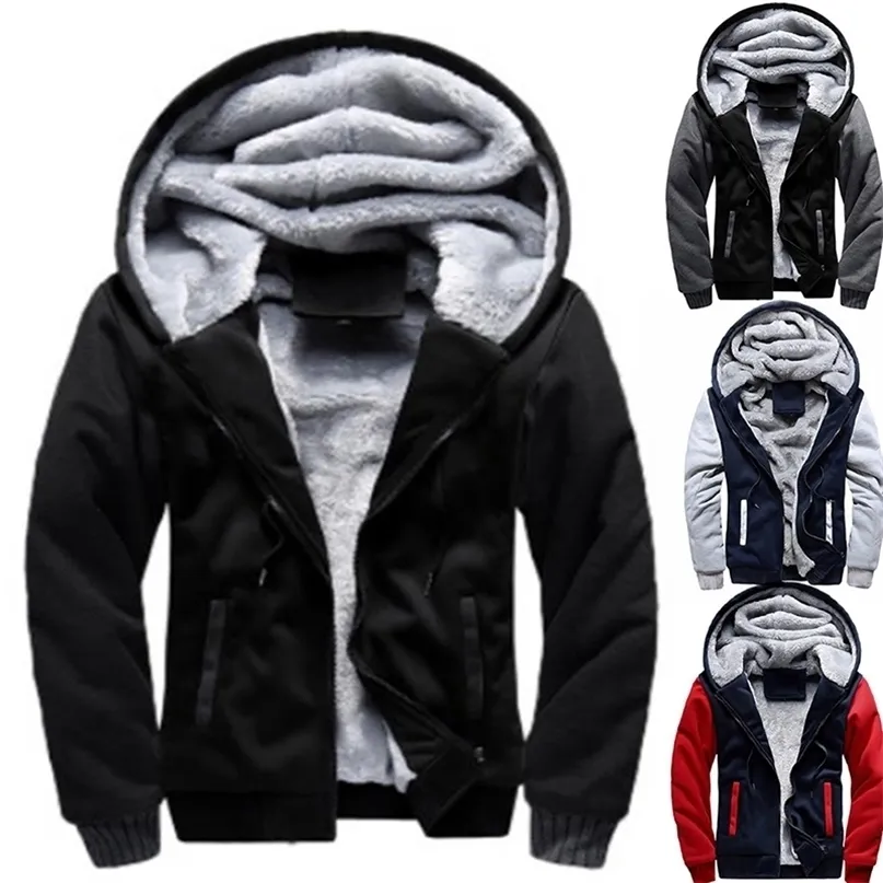 Herrjackor män hoodies höst mode tracksuit tröja vinter krage keps långa ärmar blixtlås huvtröjor tröjor m-5xl 221105