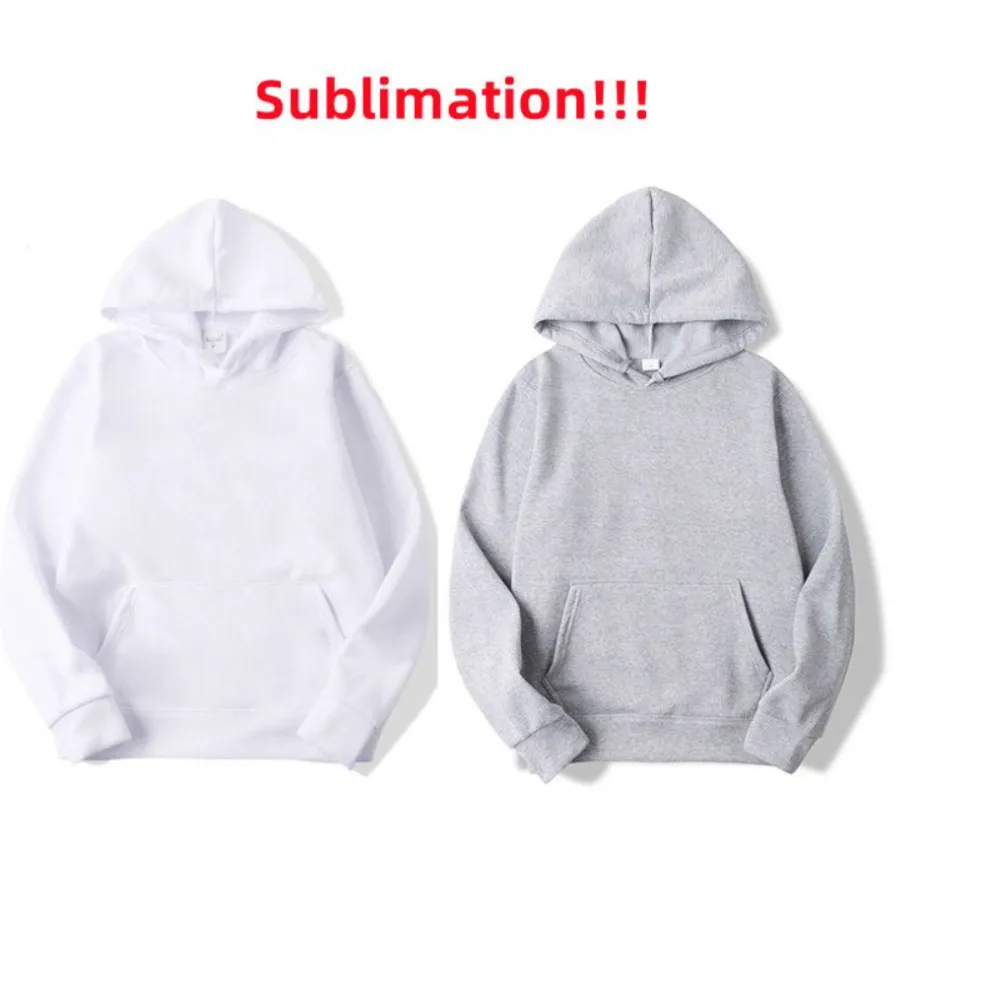 Sublimering tomma hoodies vit huvtröja för kvinnor män brev tryck långärmad skjortor för diy wly935