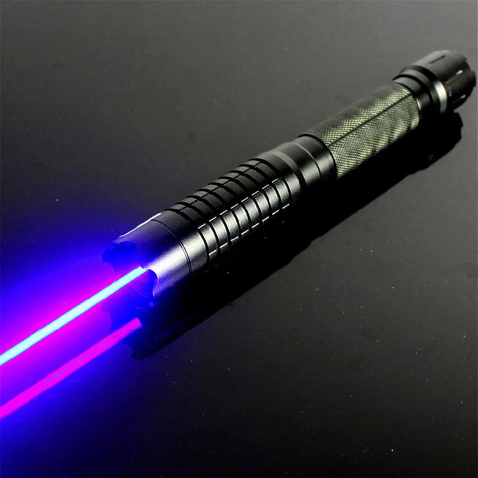 Strong high power focus blue laser pointers 450nm class 4 powerful Lazer 5 star caps changer box 2642