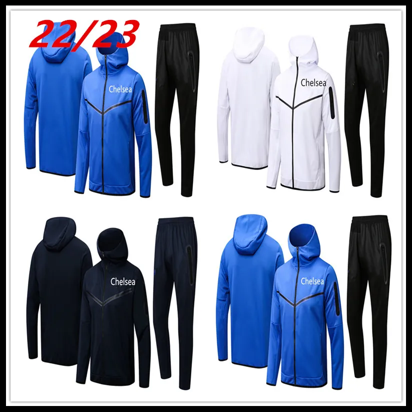 Trainingspakken NIEUW 22-23 Aldult Jacket Hoodie Ziyech CFC Men Training Suit voetbal 2022- 23 Kante Pulisic Men Kit Tracksuit voetbal set Survetement