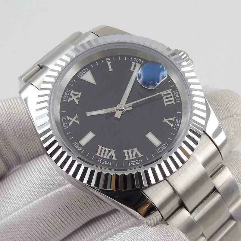 Sapphire Silver Dial Relógios de Pulso Vidro Número Romano 40mm Luminoso Miyota 8215 Movimento Automático Mens Watchlz7g