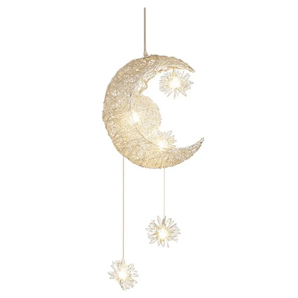 Plafond de chambre ￠ coucher pour enfants Lampe en aluminium ￩toiles de lune Moon ￩toile Balconie Lautres suspendues Corridor Chandelier