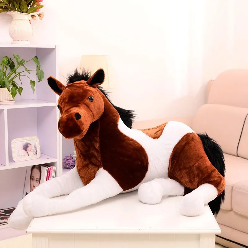 Big Size Plush Horse Toy 70x40cm Simulation Animal For Birthdays Prone Unicorn Doll 221107 From Huan08 28.59 DHgate.Com