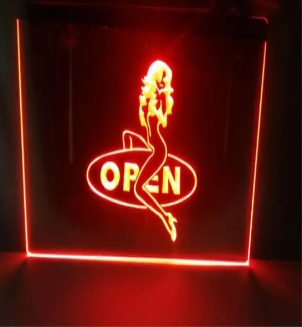 OPEN Sexy Sex Girls Bier Bar Pub Club 3D-Schilder LED-Neonlichtschild Home Decor Crafts9503209