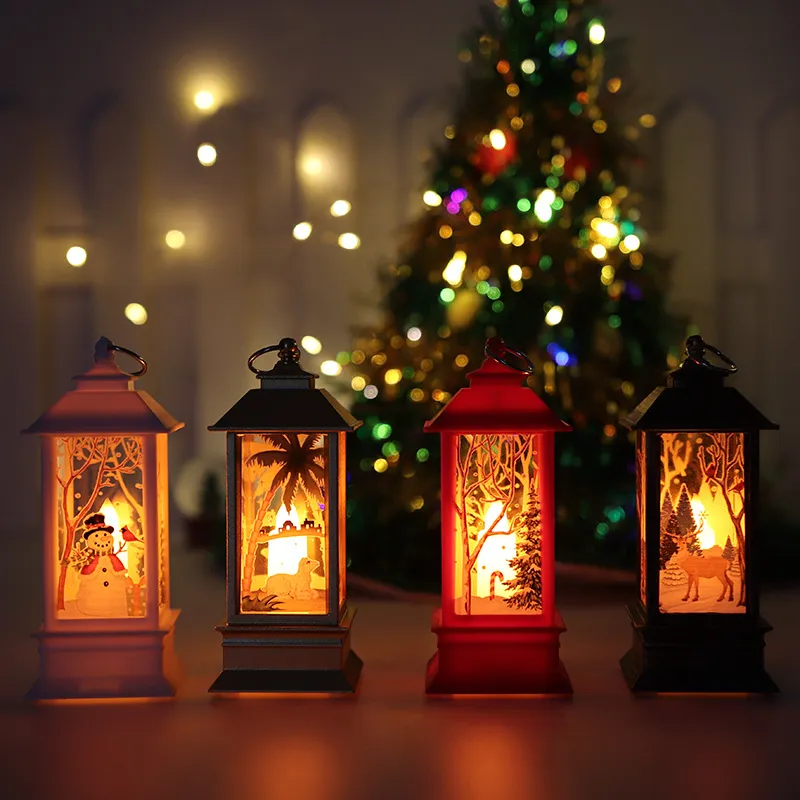 Christmas LED Lantern Light Decorations Christmas Tree Flame Candle Ornament Lights Candlestick Table Decoration