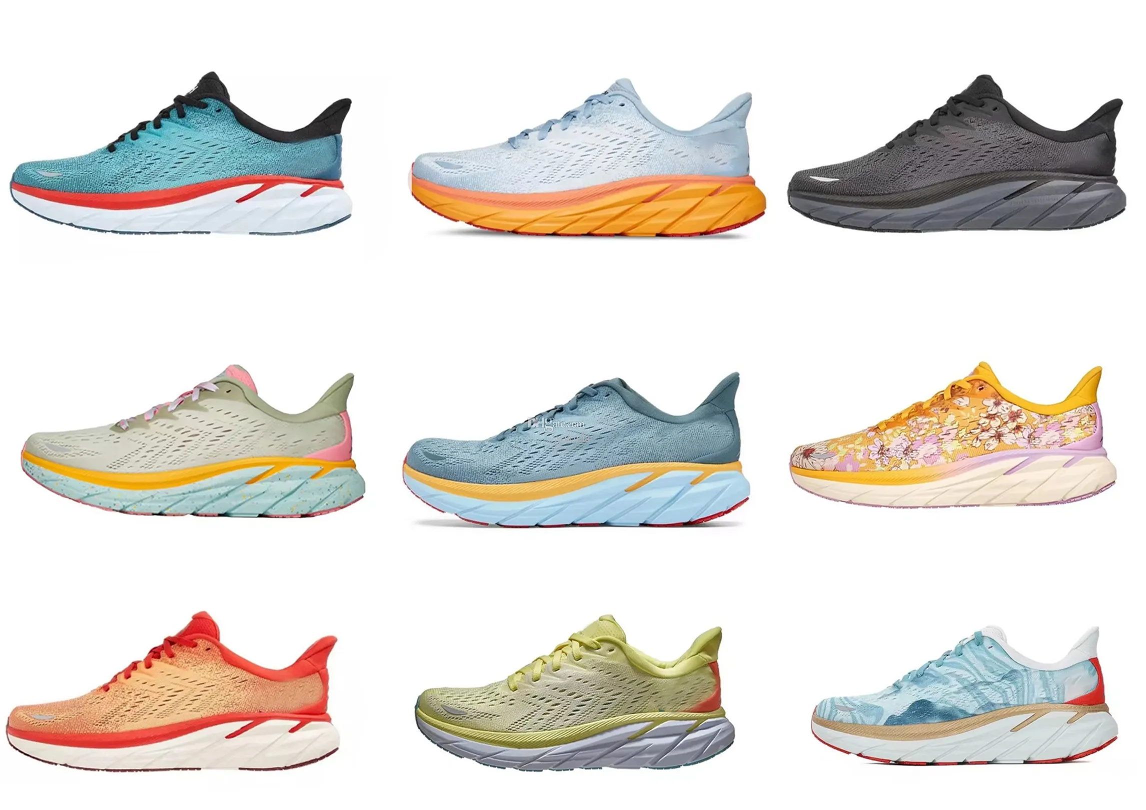 En Clifton 8 Running Shoe Yakuda Lokala stövlar online -butik Träning Sneakers Dropship Accepterad March Damping 2023 Kvinnor Män Chock för gymtränare slitage