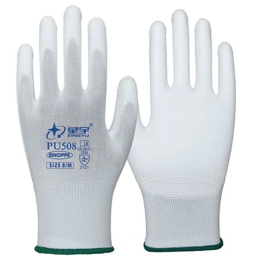 XINGYU Protection des Mains Équipement de Protection Individuelle Fournitures Industrielles MRO Bureau École Gants de Travail PU 508 518 Léger Mince Respirant Antistatique