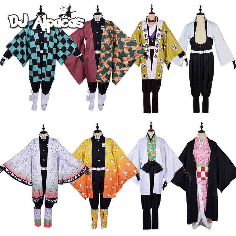 Kimetsu no Yaiba Kamado Tanjirou Nezuko Agatsuma Zenitsu Kokou Shinobu Sabito Shinazugawa Sanemi Cosplay Costume Halloween COS J220720