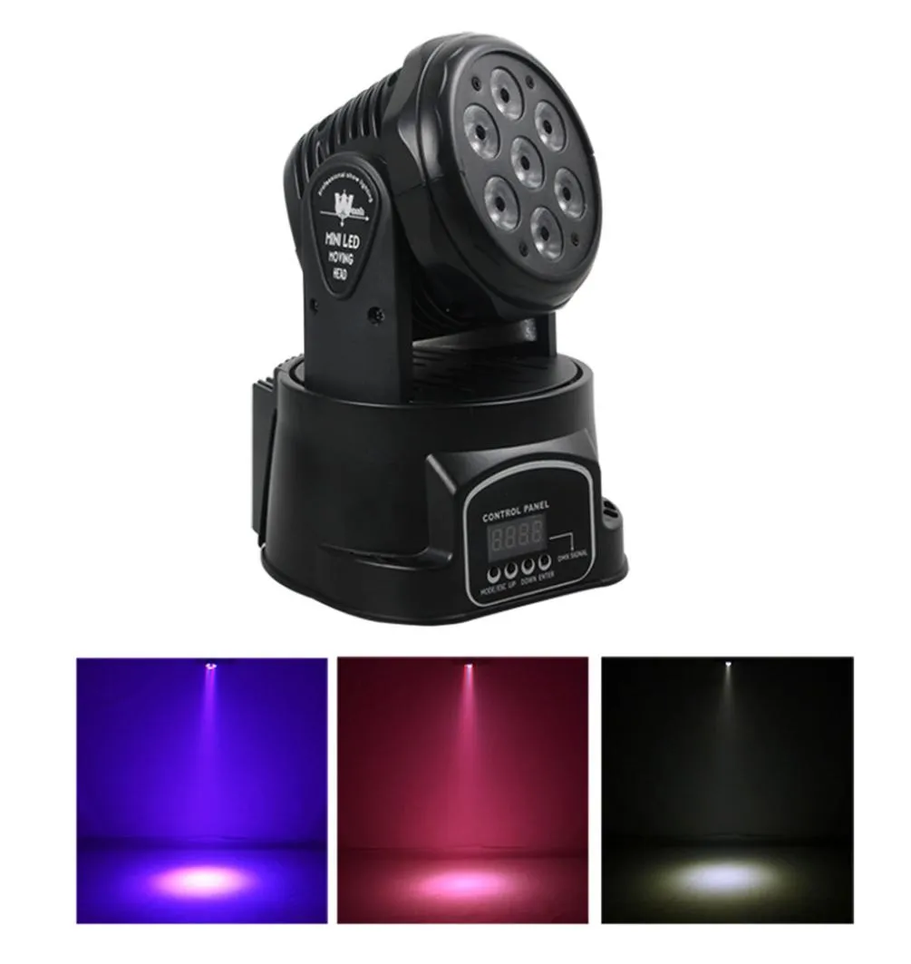 AUCD MINI 4 IN 1 RGBW LED 7 LED DMX移動ヘッドライトKTVバーステージ照明ウェディングパフォーマンススポットライト染色PARライトLE7LED8538224