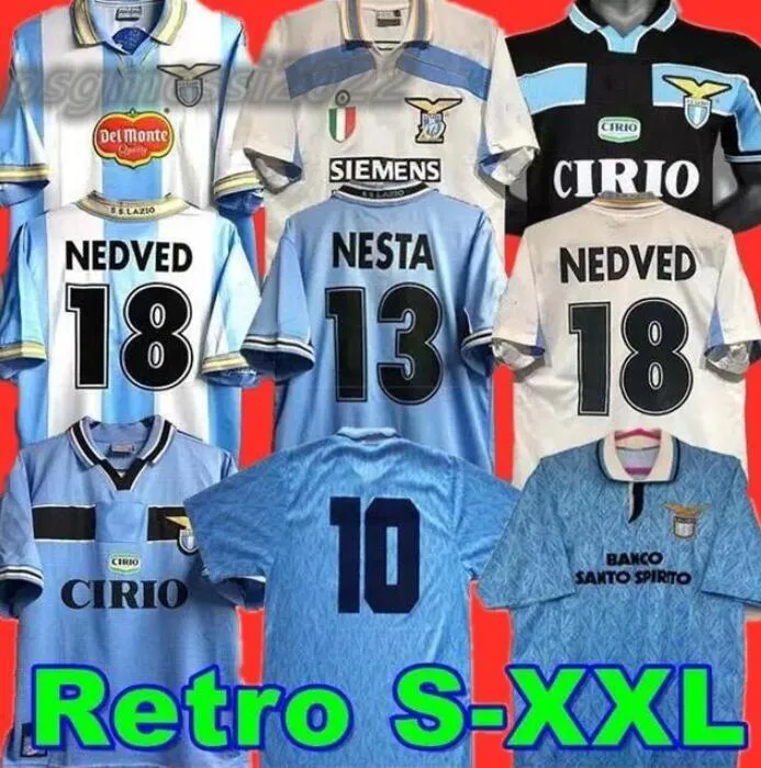 Lazio Retro 1989 1990 1991 1992 1999 2000 2001 Soccer jerseys Nedved Simeone Crespo Gascoigne Home Away voetbalshirt Veron Crespo Nesta 89 90 91 92 93 98 99 00 100th 666