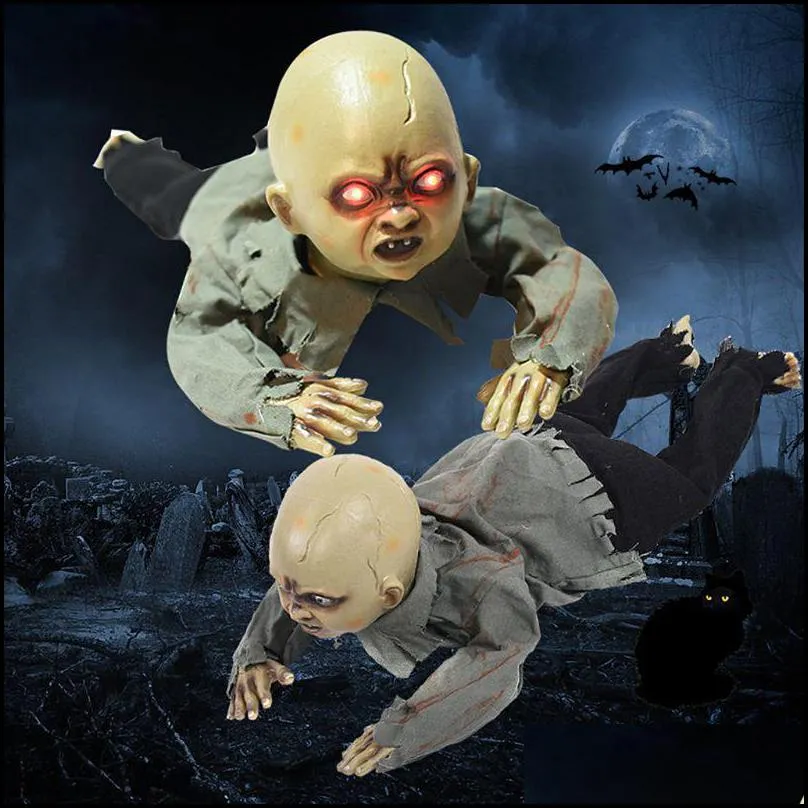  animated crawling baby zombie scary ghost babies doll haunted halloween decor props supplies y201006