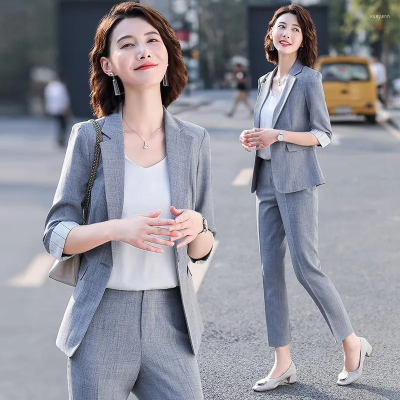 Ropa Formal para mujer, trajes de negocios para mujer, moda de negocios  coreana, traje de temperamento