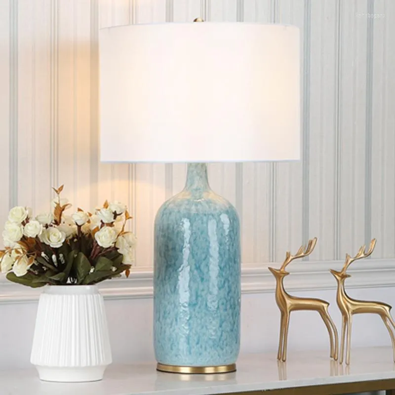 Bordslampor Ory Ceramic Desk Lamp lyx LED Dekorativt sängljus för vardagsrummet Bibliotekskontor