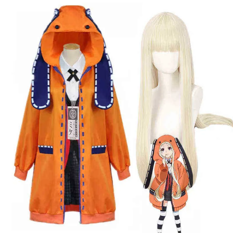 Аниме Kakegurui yomotsuki Runa Cosplay Costume Jacket Jk школьница для девочек на компульсивные носки для игроков набор Хэллоуин костюмы J220720