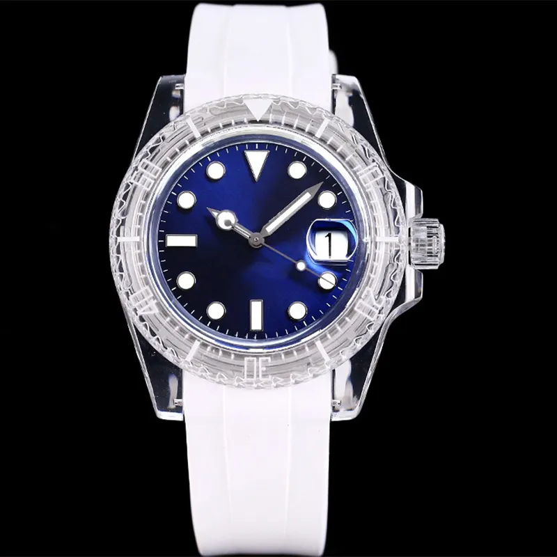 Armbanduhr Herrenuhr, Automatikwerk, wasserdicht, 41 mm, Kautschukarmband, modische Armbanduhren, leuchtende Uhren