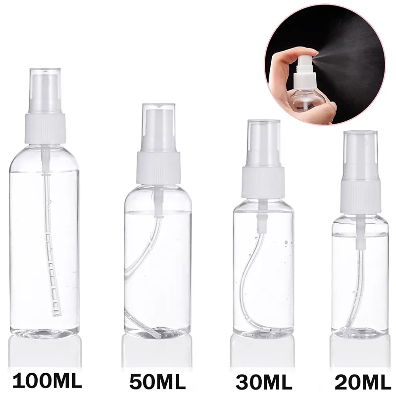 20/30/50/100ml Doldurulabilir Şişeler Boş Sprey Şişe Şeffaf Plastik Parfüm Şişesi Mini Kozmetik Atomizer Seyahat için