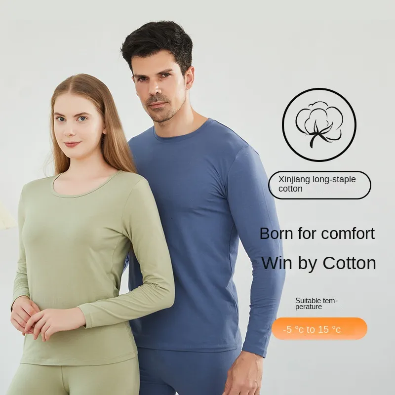 Designer Long Johns Cotton Thermal Underwear Set Heren en dames herfst en winter verdikt trackless M-3XL