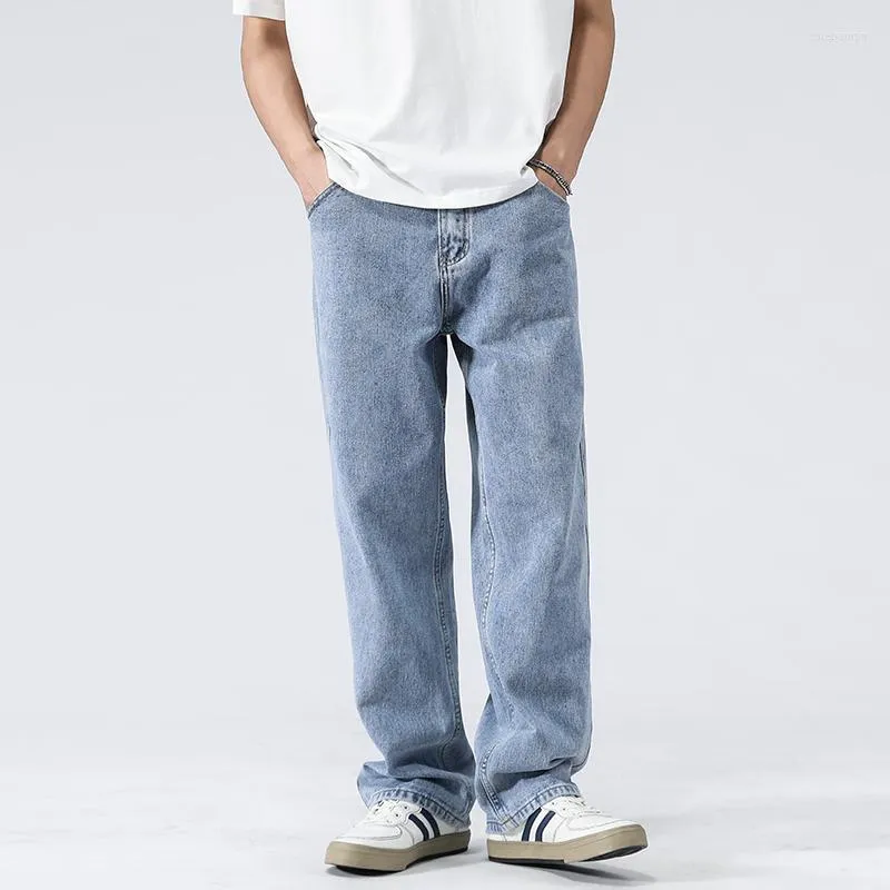 Men's Jeans Men's Baggy 2022 Arrivals Men Straight Trend Casual Classic Light Blue Denim Trousers Luxury Low Rise