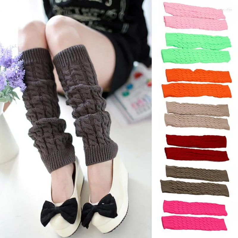 Knee Pads Korean Fashion Gaiters Boot Cuffs Woman Thigh High Winter Warm Crochet Long Socks Christmas Gifts Cover