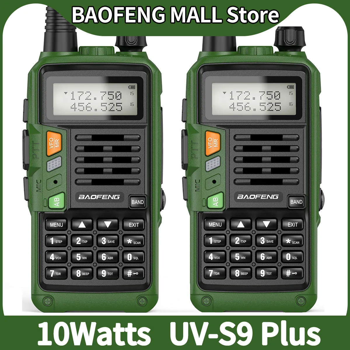 Walkie Talkie 2st Baofeng UV-S9 Plus 10W kraftfull CB Radio Transceiver Long Range Portable Two Way Set for Hunting Travel 221108