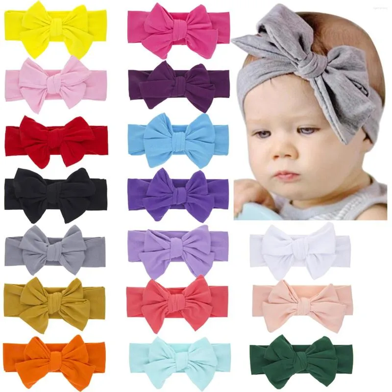 Accessori per capelli 1PC Born Baby Boy Girl Solid Bowknot Copricapo Beanie Turbante Cappello Kid Fascia bianca Oro e per