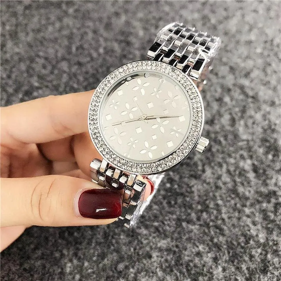 Montre Femme Marke Casual Damen Diamant Uhr Frauen Tag Mode Dame Uhren Silber Armband Rose Gold Armbanduhr Armbanduhren305E