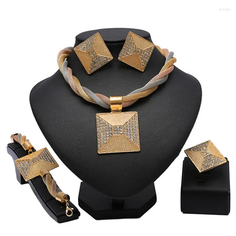 Necklace Earrings Set Longqu Dubai Gold Colorful Jewelry Wholesale Nigerian Wedding Woman 2022 Fashion African Design