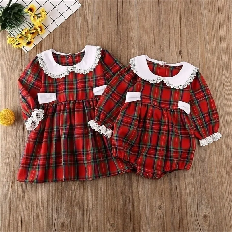 Filles Robes NOUS De Noël Petite Grande Soeur Correspondant Vêtements Enfant Enfant Bébé Fille Barboteuse Outfit Robe 221107