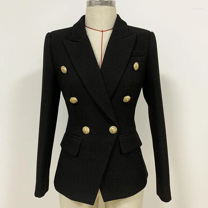 Women's Suits 2022 Europe And The United States Fashion Female Suit Jacket Metal Lion Double-breasted Slim Noodle