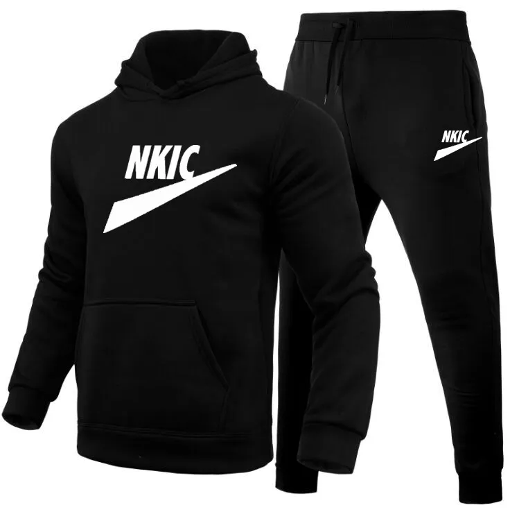 Grande taille 3XL marque noir survêtements hommes ensemble de course décontracté Sport vestes pantalon sweat vêtements de sport survêtements hommes Gym costumes