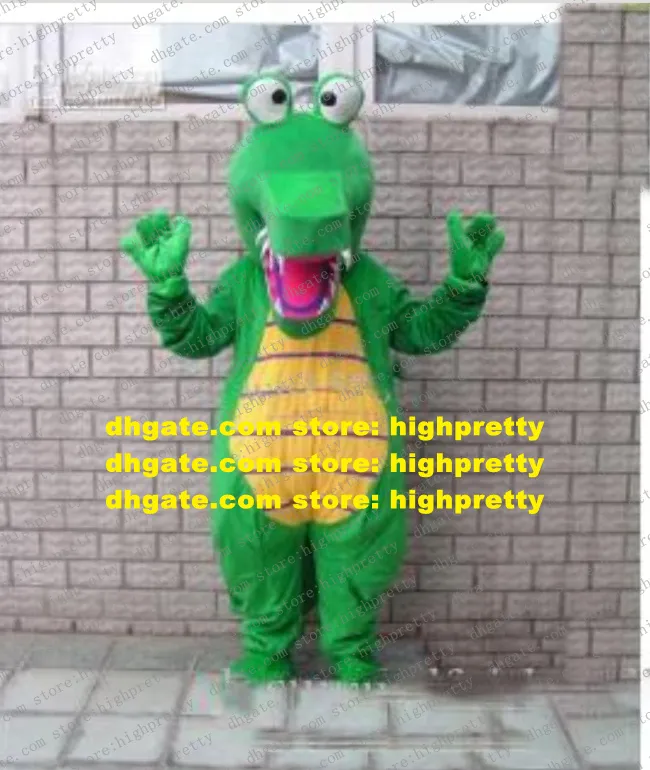 Green Crocodile Alligator Mascot Costume Adult Cartoon Character Outfit Suit Circularize Flyer Television Theme ZZ7908