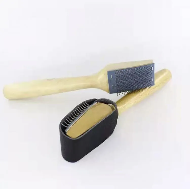 Brosse de nettoyage de chaussures de danse de chaussures de danse de nettoyeurs de fil de semelle de daim en bois pour des chaussures SN132