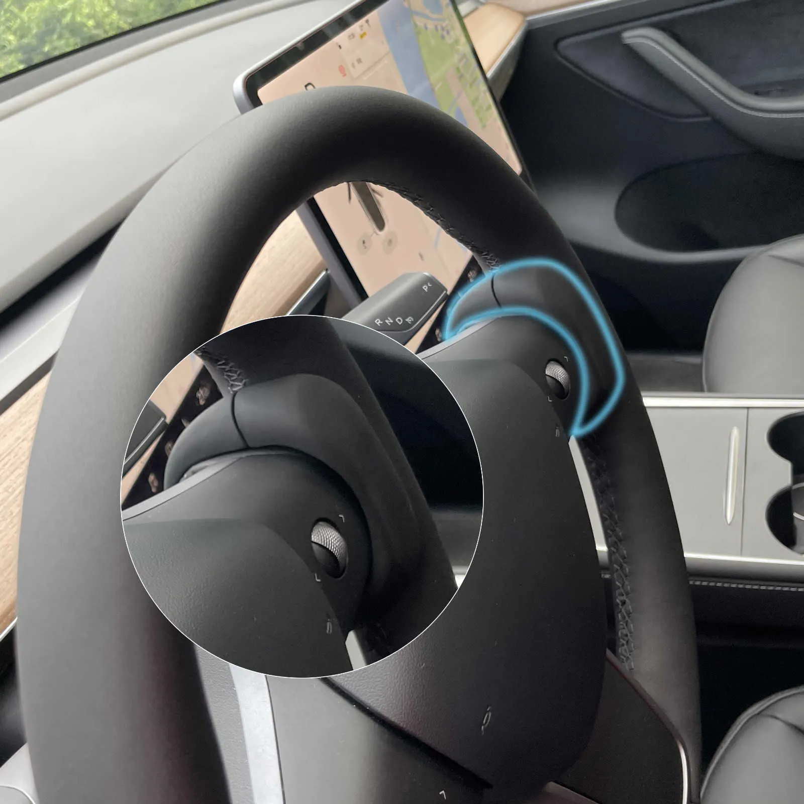 Bilrattförstärkare för Tesla Model 3 S X Y Autopilot Motviktstillbehör Ring FSD Automatisk Assisted Weight AP253L