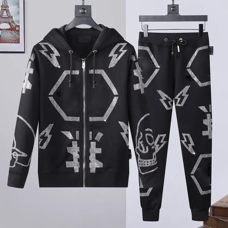 designer Tracksuits Mens crystal Skull Cardigan Jacket pants 2 Piece Sets Casual Hoodie Punk Sweatshirts print letter Skateboard Long sleeve luxury clothing M-3XL