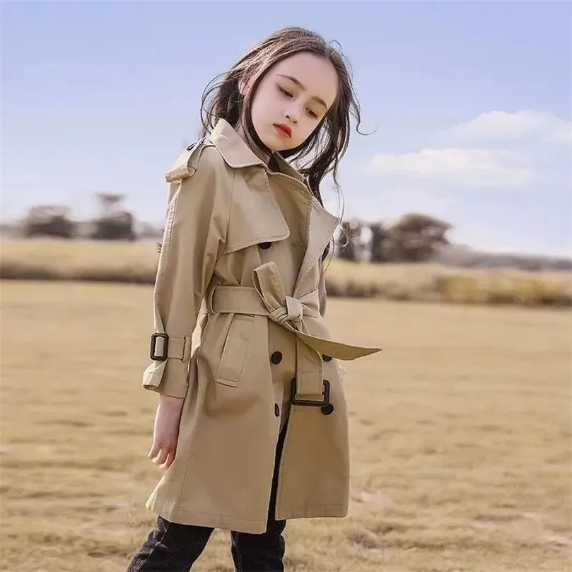 Tench Coats Dziewczyny Trench 9 Spring 8 Big Children's Clothing 7 Baby Coat Autumn 12 lat Dziewczyna Bożego Narodzenia Prezent 9 Ubrania dla dzieci 221107