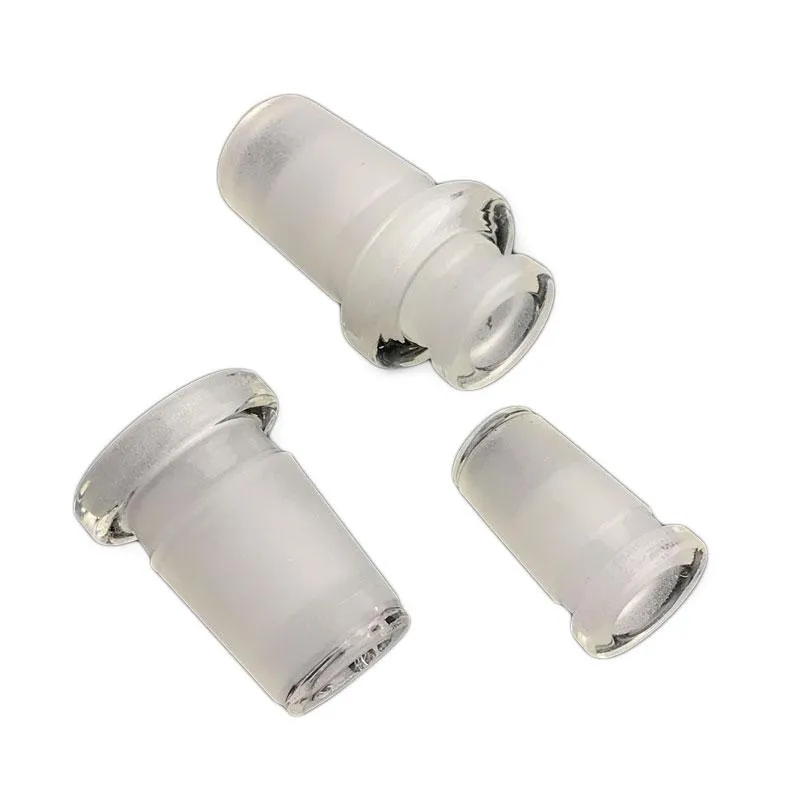 accessoire de fumée Mini adaptateur en verre 10mm femelle à 14mm mâle Pipes à fumer 18mm Deux styles Forsted Mouth Joint Smoke Water Bong Adapters
