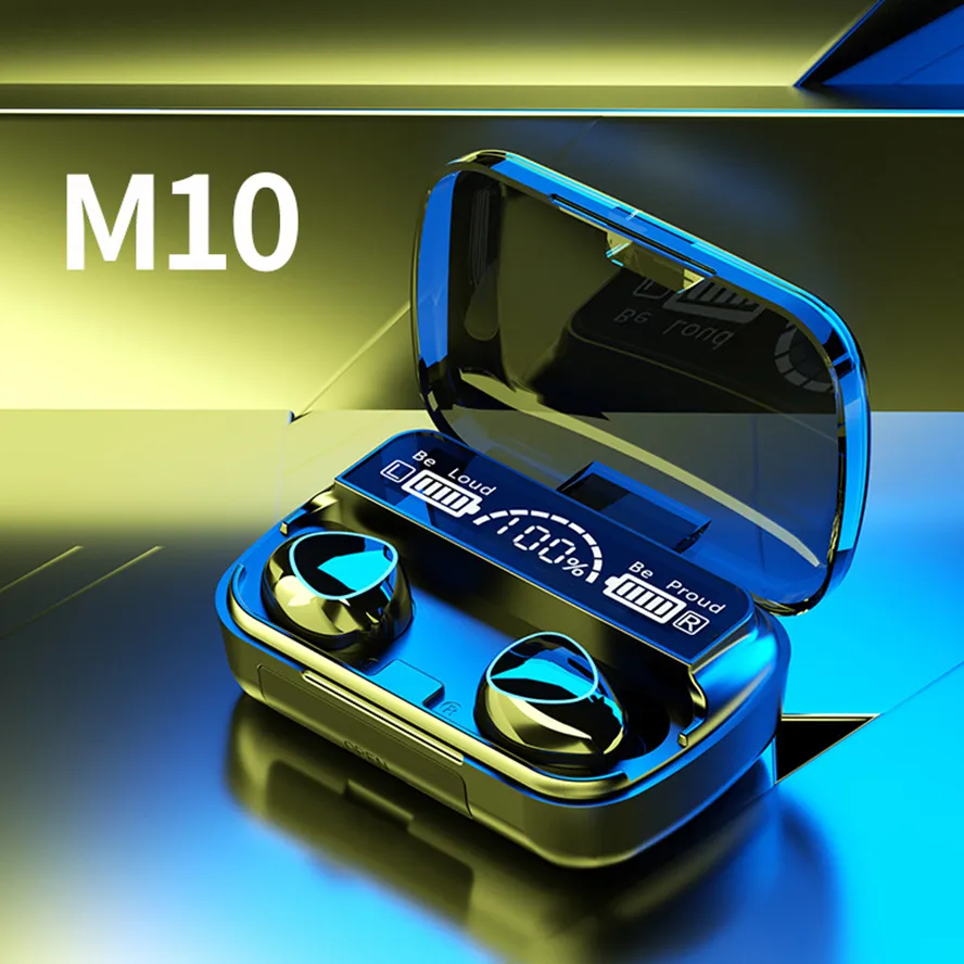 M10 TWS Drahtlose Bluetooth 5.1 Kopfhörer LED Power Display Headset Sport Gaming Kopfhörer Mit Mikrofon Powerbank für Alle Telefon iPhone 14