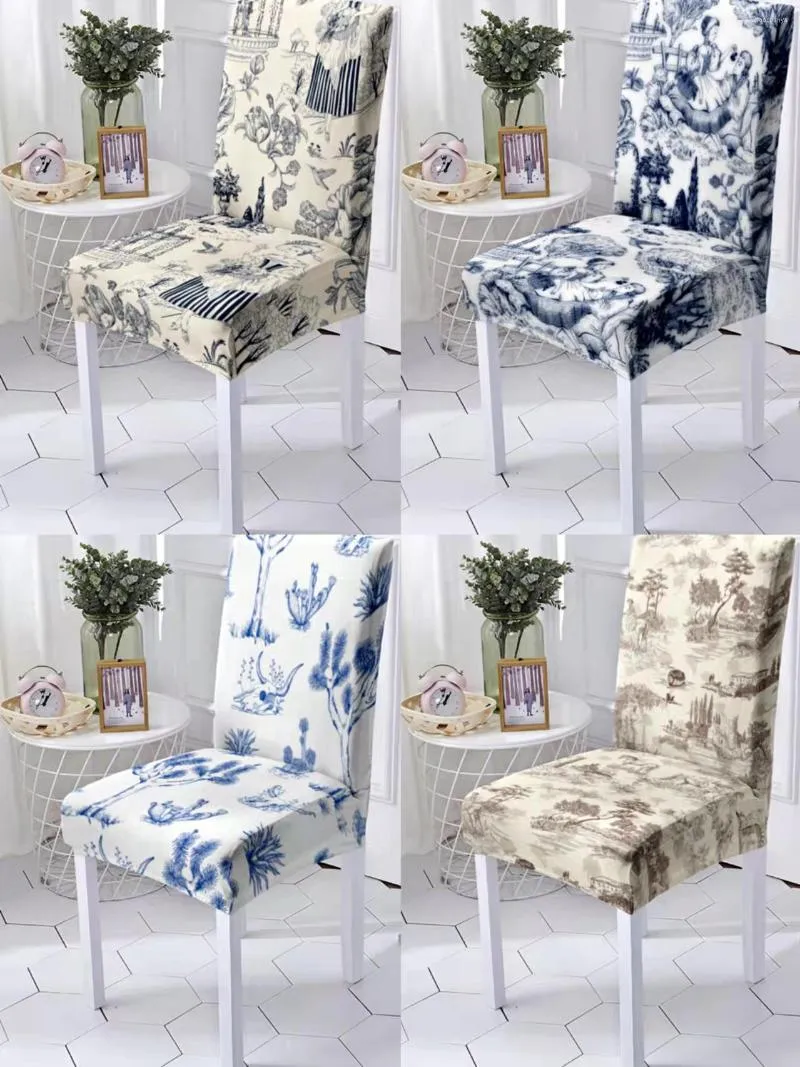 6 Stück Stuhlhussen Mit Ahornblatt-Kürbis-Muster - Dehnbare Schonbezüge Für Esszimmer