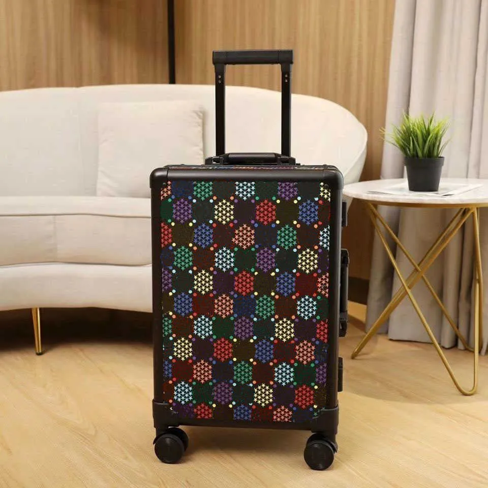 2022 Woman Mens Suitcase Classical Travel Luggage with Wheels Sets Bags Designer Top Quality Psychedelic Large Suitcases for Men Womens