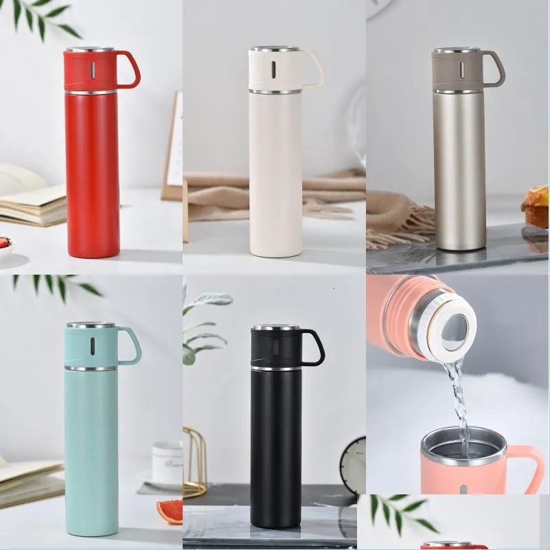 Waterflessen 580 ml thermosfles roestvrij staal thermo mug thee koffie thermische beker aangegeven vacuüm water fles draagbare reisdruppel deliv dhedc