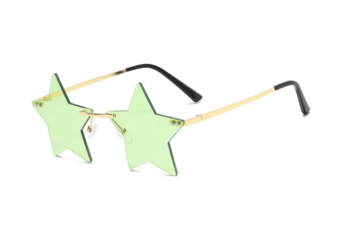 Cindeer 12 Pair Star Shape Rimless Glasses Cute Pentagram Sunglasses  Christmas Costume Candy Color Glasses for Women(Yellow) : Amazon.in:  Clothing & Accessories