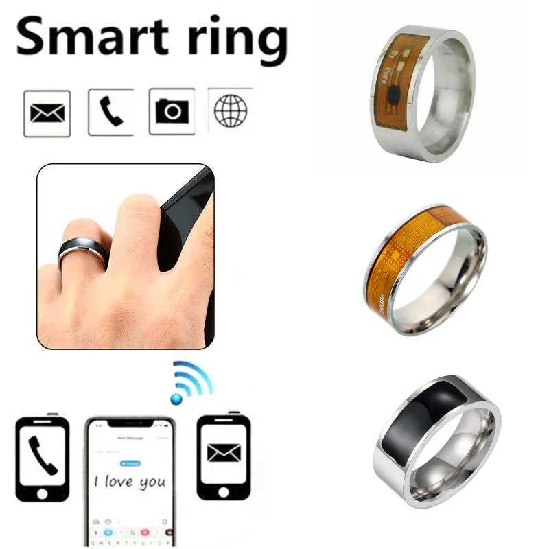 NFC Smart Ring Titanium Steel Women Men's Creative Jewelry Magic Band Size 7-12 For Android IOS Mobile Phone