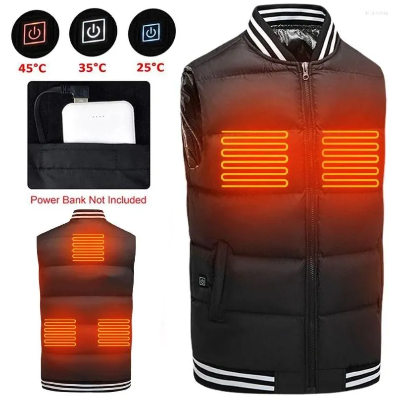 Men's Vests Self Heating Thermal Clothing Winter Jacket 5 Places Heated Vest Men Women USB