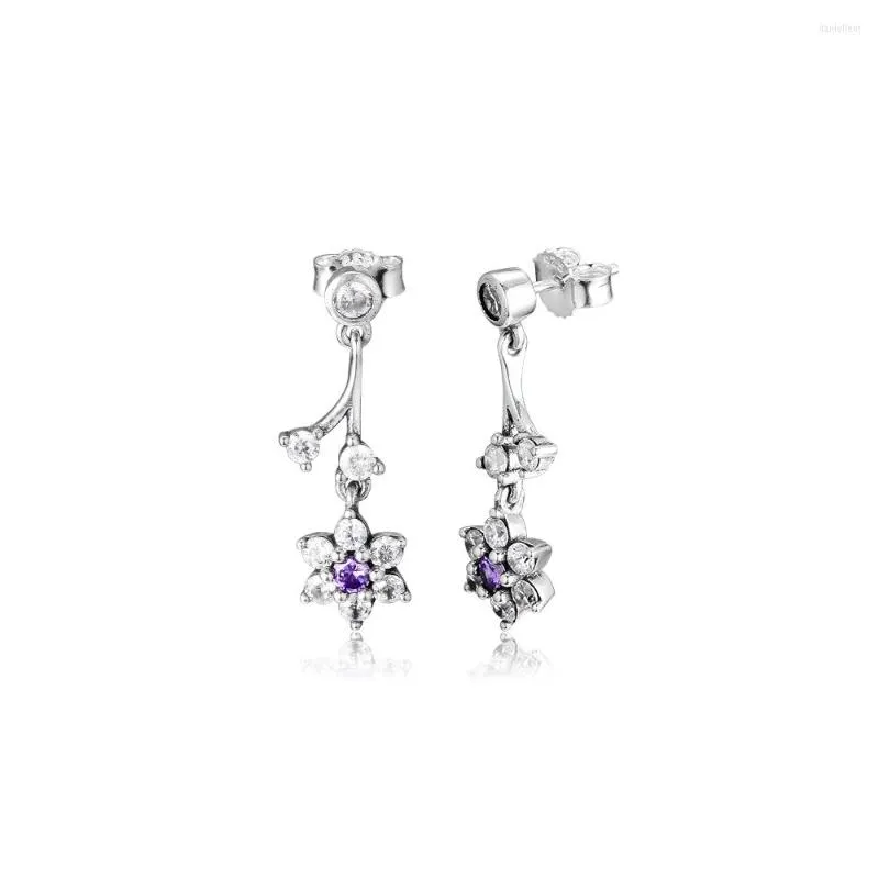 Ohrstecker CKK 925 Sterling Silber Vergissmeinnicht für Damen Edlen Schmuck Pendientes Mujer